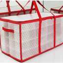 Christmas Ornament Storage Box with 128 Capacity - Waterproof Hard Plastic Organizer, Foldable Design & Dual Zipper for Holiday Balls - Portable Decoration Storage Container