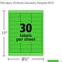 Avery Printable Address Labels with Sure Feed, 1" x 2-5/8", Neon Green, Laser & Inkjet Compatible, 750 Blank Labels Total, Great for Branding, Mailing, Organizing, and More (5971)