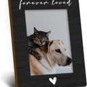 Pet Memorial Dog Cat Picture Frame 4x6, Loss of Dog Sympathy Gift Wooden Picture Frame, Memorial Gifts for Dogs Cats, Forever Loved Sympathy Decorative Photo Frames for Table Desk Decor