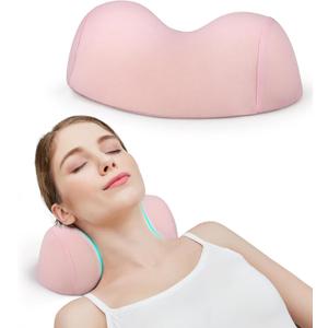 ComfortLife Small Neck Stretcher Pillow for Pain Relief, Medium Soft Cervical Traction Device Neck Mild Support Pillow Foam Cervical Neck Pillow for Tension Muscle Relax Relief (Pink)