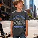 Kids4ever Boys T-Shirts Cotton Alphabet Truck Pattern Short Sleeve Toddler Tee Shirt for 2-6 Years Old (Gray)