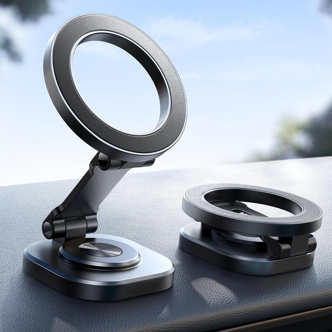 JOYROOM Fits MagSafe Car Mount, [360 Rotating Base & All-Metal] Magnetic Phone Holder for Car, Ultra Magnetic Car Phone Holder, Fits iPhone 16/16 Pro/16 Pro Max 15 14 13 & MagSafe Case (Black)