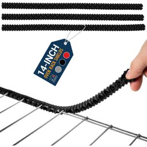 Silicone Oven Guards for Racks by Lindas Essentials (3 Pack) - Heat-Resistant Rack Protectors Shield, Prevents Burns & Scars, Easy to Fit Design, Must-Have Kitchen Safety 14 Inches Long (Black)