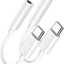 USB Type C to 3.5mm Female Headphone Jack Adapter 2 Pack, USB C to Aux Audio Dongle Cable Cord Compatible with iPhone 16 15 Series, S24/S23 Ultra, iPad Pro, MacBook, Pixel XL More Type-C Devices