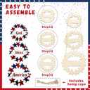 Peryiter 4th/Fourth of July Decoration Memorial Day Patriotic Wreath for Front Door Wooden Red White and Blue Star Sign God Bless America Decor for 250th Anniversary Porch Wall Indoor Outside Home