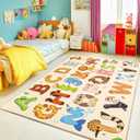 Kids Rugs for Playroom Educational Rug for Learn The ABC Alphabet, Soft Machine Washable Non-Slip Cute Carpet for Classroom Toddler Nursery Kids Room Decor Mat (3' x 4', Animal Abc 1)