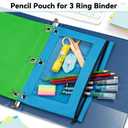 Pencil Pouch for 3 Ring Binder, Bulk 36 Pack 3-Holes Zipper Pencil Pouches in Assorted Colors, Sturdy and Durable Cloth Pencil Holder with Clear Window for Office School College Supplies (36)