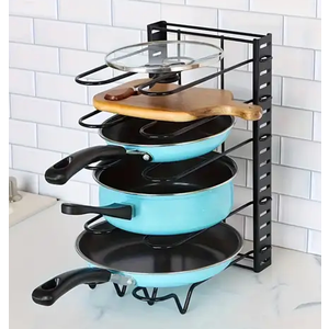 Space-saving Kitchen Rack Pot Cover Holder Tray Kitchen Storage Rack Pot and Pan Organizer