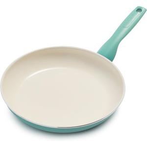 GreenPan Rio Healthy Ceramic Nonstick 10" Frying Pan Skillet, PFAS-Free, Dishwasher Safe, Turquoise