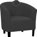 Easy-Going Stretch Club Armchair Slipcover 1 Piece Barrel Tub Sofa Cover Furniture Protector Jacquard Couch Cover (Dark Gray, 1)