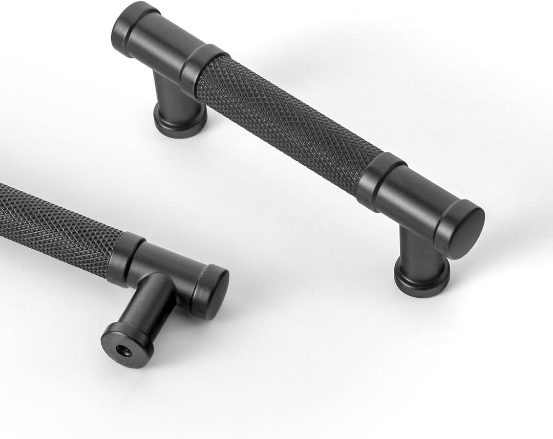 Goo-Ki 6 Pack Black Cabinet Pulls Drawer Pull, 3"(76mm) c-c Kitchen Hardware,Modern Zinc Alloy Bar Cabinet Drawer Handles for Cupboard Wardrobe Bathroom,2210MB-76