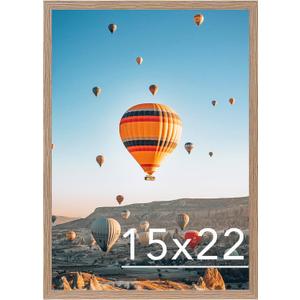 JCJMY 16"x23" Picture Frame Rustic Brown for Poster Photo Picture, Horizontal and Vertical Formats for Wall Hanging, 16"x23" Wall Gallery Poster Photo Frame for 15 by 22 Photos Posters,Rustic Brown