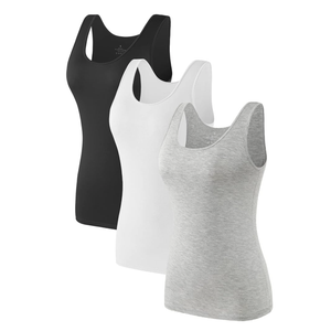 Air Curvey 3 Pack Tank Top for Women Basic Undershirt Tanks Sleeveless Casual Shirts Soft Seamless Layering Tops M