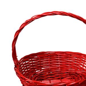 Woven Oval Basket- red