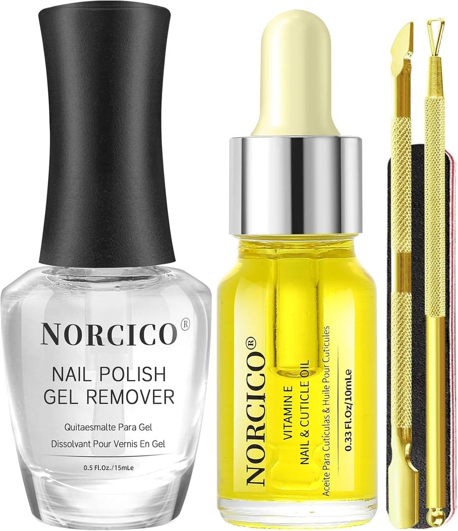 2 x Gel Polish Remover, Gel Remover 0.5 Fl Oz,Cuticle Oil 0.33 Fl Oz