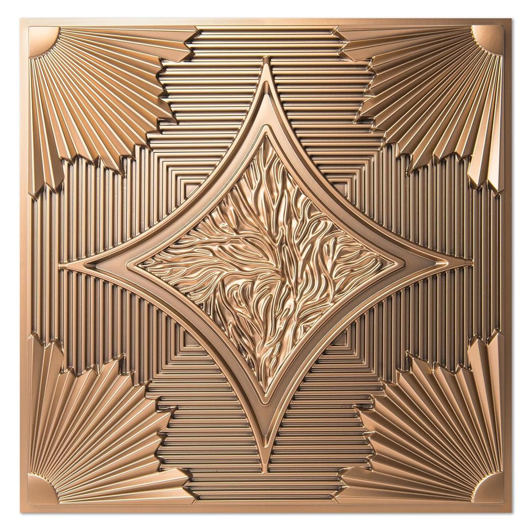 Art3d Drop Ceiling Tiles 24x24 in Bronze (24-Pack, 96 Sq.ft), 3D Wainscoting Panels Glue Up 2x2