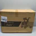 Aojin Rollator Walker for Seniors with Seat, Lightweight & Foldable, 8" All-Terrain Wheels, 18" Big Seat, 6-Level Adjustable Height Rolling Walker, 350 lb Capacity, Burgundy