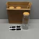 VITEVER [ Taller ] 92oz Glass Jars with Airtight Lid, Large Glass Food Storage Jars, 3 Pack Wide Mouth Airtight Glass Jars for Kitchen Pantry Spaghetti, Square Mason Jars with Labels