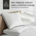 Hotel Grand Bed Pillows King Size Set of 2, 500 Thread Count Cotton Cover, Down Alternative Hotel Pillow for Side, Back, or Stomach Sleepers, Medium Firm Hypoallergenic 18x34