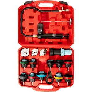Radiator Coolant Pressure Tester Kit 18pc Automotive Cooling System Pressure Tester Kit for Water Tank Leakage Detection