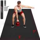 Extra Large Exercise Mat, 10'x6'/9'x6'/8'x6'/7'x5'/6'x4'(8mm) Thick Workout Mat for Home Gym & Garage Flooring, Shoe-Friendly, High-Density, MMA, HIIT, Weight Lifting, Cardio&Strength