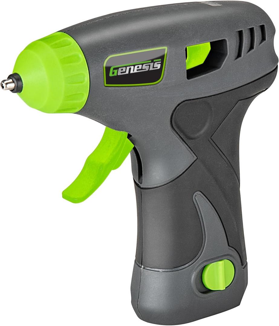 Genesis GLGG08B Cordless Hot Glue with Glue Sticks, Rechargeable Removable Battery, Rapid Heat-Up, Charger and 2 Year
