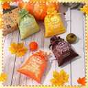 SATINIOR 36 Pcs Friendsgiving Satin Gift Bags Happy Friendsgiving Party Favors Thanksgiving Goodie Treat Candy Gift Bags with Drawstring for Thanksgiving Fall Friends Party Supplies, 5.1 x 7.1 Inch