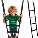 Bunk Bed Ladder Anti-Slip, Heavy Duty Coated Steel Ladder for RV/Loft/Dorm Kid Room Bunkbed, Vertical Bunk Bed Ladder with 51-64 Height Adjustable, Foldable Portable Loft Bed Stairs and 4 Wide Steps
