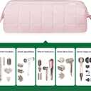 KarSyon Hair Tools Travel Bag Organizer for Dyson Airwrap Case Holder Shark Hair Dryer Flex Style Airstraight Brush Revlon Attachments Carrying Case Flat Curling Iron Bags (Pink)