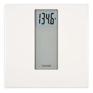 Taylor Digital Glass Bathroom Scale for Body Weight, 400 lb Capacity, Durable Tempered Glass Platform and Easy to Read, White