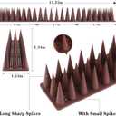 BORHOOD Bird Spikes, 20 Pack Pigeon Deterrent for Small Birds Raccoon Cats Defender for Outside to Keep Squirrel Away, Plastic Fence Spike for Railing and Roof-Brown