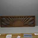 Burbell Sun Wall Art Decor 35'' x 12'' Large Boho Sun Wall Decor Wooden Horizontal Vintage Bohemian Hanging Rectangle Panoramic Above Bed Decoration for Bedroom Home(Dark Brown)