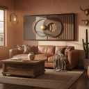 Framed 3D Textured Abstract Black Gold Geometric Canvas Wall Art 24x48in