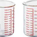 High Borosilicate Glass Measuring Cup-V-Shaped Spout,120ml(4OZ) Glass Measuring Beaker for Kitchen or Restaurant, Easy to Read(Pack of 2)