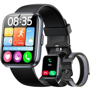 Smart Watches for Men (Android/iPhones), 120+ Sport Modes Fitness Tracker Watch with SpO2/Heart Rate Monitor, Steps/Sleep Tracker, 1.85" HD Smart Watch with Bluetooth Calls/Messages, 3ATM Waterproof (Black)