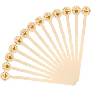 KTOJOY 5.9inch Wooden Coffee Stirrers with Round Ends, 100 Count Disposable Stir Sticks for Coffee & Cocktails, Wooden Beverage Mixer with Smooth Ends, Swizzle Drink Sticks