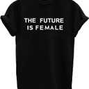 BLACKMYTH Women's Cute Graphic T Shirts Funny Tops Short Sleeve Tees (X-Large) Black