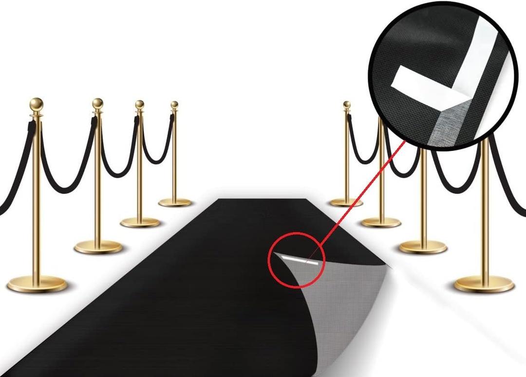 LEMONSODA Red Carpet Floor Runner Hollywood Party Decoration Fabric 100 GSM (Black, 2x15 Feet)