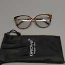 Gaoye Blue Light Blocking Glasses - Trending Round TR90 Frames, Metal Arms, UV400 Protection - Matching Soft Case (*1-tea Leopard/Transparent Lens)