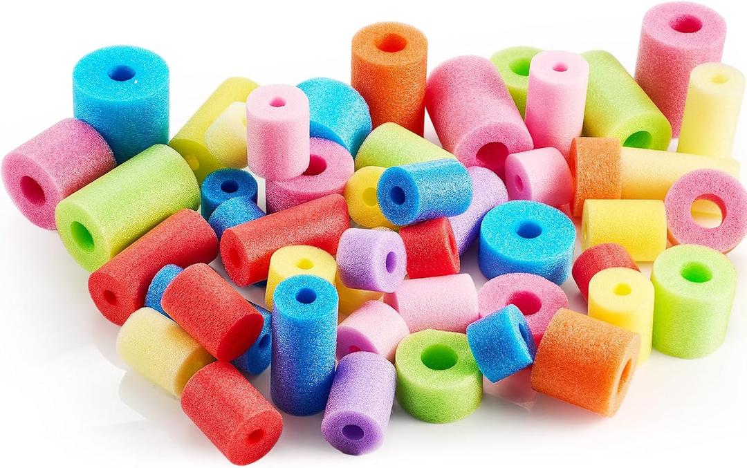 Frienda 30 Pcs Pool Noodles Bits Multicolor Craft Small Size Versatile Mixed Floating Pool Noodles Foam Rope Tube for Play or DIY Craft Multipurpose (Mixed Sizes,Pastel Colors)