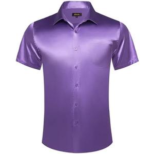 DiBanGu Mens Dress Shirts,Casual Solid Short Sleeve Shirt Regular Fit Summer Button Down Shirts with Pocket, M DiBanGu Mens Dress Shirts,Casual Solid Short Sleeve Shirt Regular Fit Summer Button Down Shirts with Pocket, M