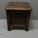 Chestnut Brand Short Stool, Solid Wood Stool, Small, Brown, Pine Wood, Rustic, Square, 11.8" x 11.8" x 25cm, Wooden-Footstool (Grey)