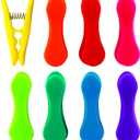 Kikkerland Rainbow Bag Clips (Set of 8), Multicolor