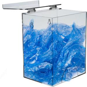 AMERICAN HOSPITAL SUPPLY Storage Container with Lid [Pack of 1]  Wall-Mount Acrylic Dispenser for Gloves, Face Masks, Hairnets | Clear Medical Organizer | 7.1" L x 5.5" W x 9.1" H