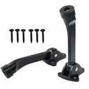 Luomorgo 2 Pack Kickdown Door Stopper, Heavy Duty Door Stop with Anti-Slip Rubber Tip, 4 Inch Door Stops Holder Kickdown Doorstop for Bottom of Door, Black