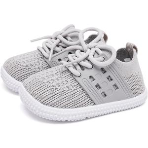 BMCiTYBM Baby First Walking Shoes Boys Girls Infant Sneakers Breathable 6 9 12 18 24 Months Grey Size 6-12 Months Infant (Gray)