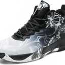 MAIZUN Mens Basketball Shoes Fashion Non-Slip Lightweight Breathable Outdoor Sneakers Cushioning Workout Shoes for Running Walking Sports Training (8.5, Black)