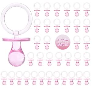 Pacifiers for Baby Shower Game, 36PCS Plastic Pacifiers for Baby Shower Decoration DIY, Large Size Baby Shower Pacifiers, Gender Reveal Party Table Scatter/Hunt Baby Shower Game Props(Pink, 2.75 in)