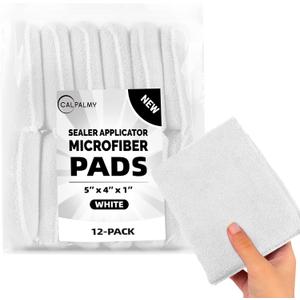 (12-Pack) Professional Microfiber Sealer Applicator Pad  The Perfect Tool to Apply Sealer to All Natural Stone and Tile Like Marble, Granite, Concrete & Slate (White)