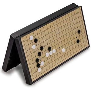 Medium Magnetic 19x19 Go Chess Set Game 11Inch/28cm Portable with Single Convex Plastic Stones and Go Board Classic Chinese Strategy for Kids & Adult
